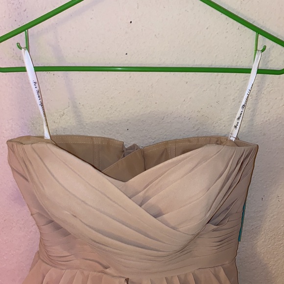 Strapless back lacing flowy mini formal dress - Picture 3 of 12